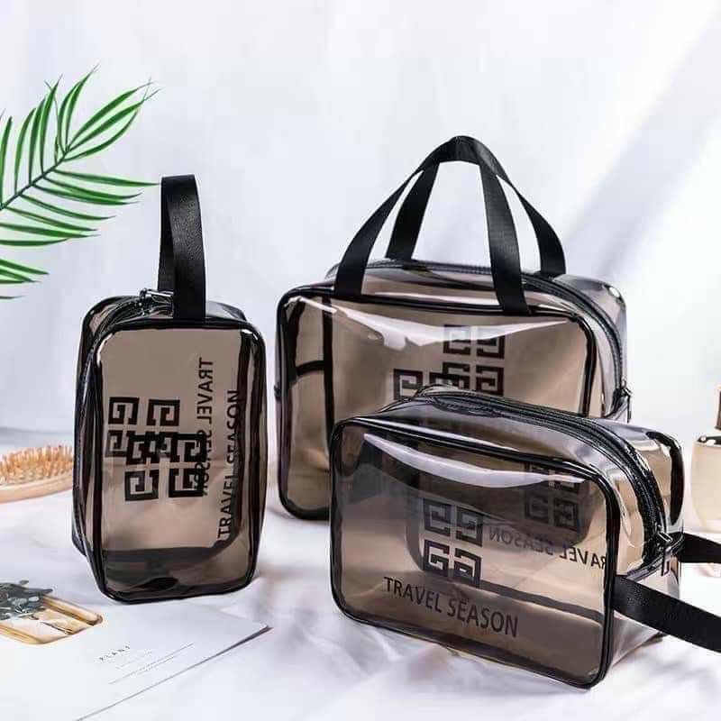 Bộ 3 Túi Đen Suốt Đựng Đồ Cá Nhân, Đựng Đồ Makup Vật Dụng Đi Du Lịch A4132