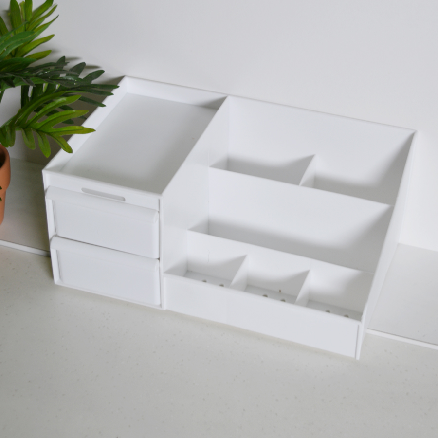 [Loại To- Có Hộp] Kệ Đựng Mỹ Phẩm 3 Tầng 2 Ngăn Kéo [Loại To- Có Hộp] A0661