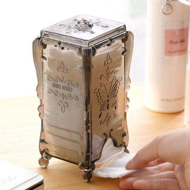 Hộp Đựng Bông Tẩy Trang Có Nắp Đậy Trang Điểm Mini Chống Bụi A3131
