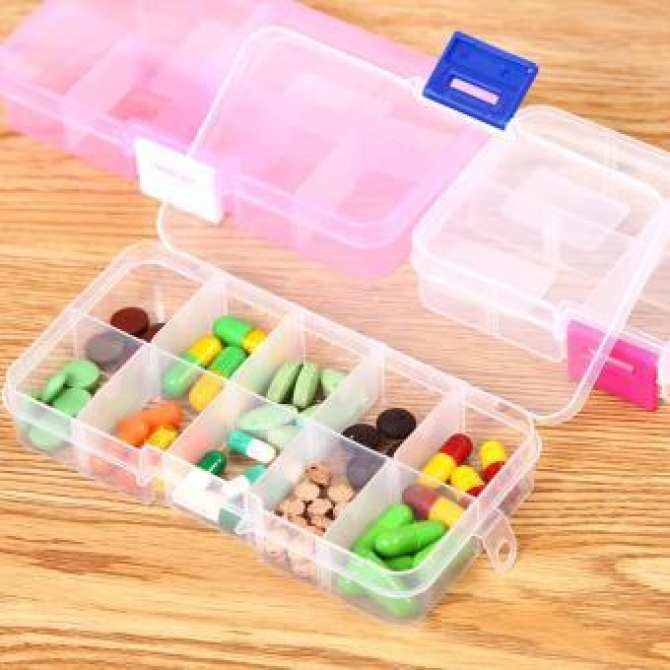 Hộp Đựng Trang Sức 10 Ngăn Mini Trong Suốt Có Thể tháo Ráp Các Ngăn A3231