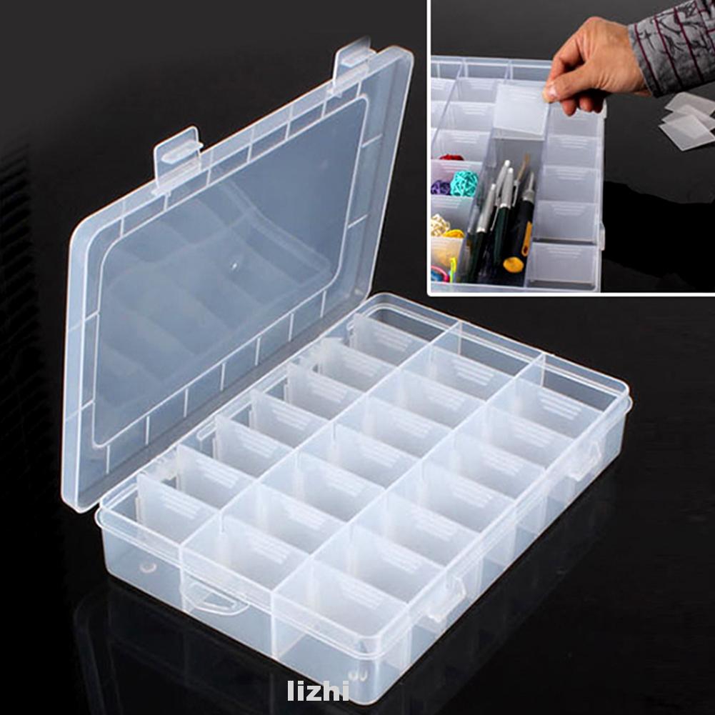Hộp Đựng Trang Sức 24 Ngăn Mini Trong Suốt Có Thể tháo Ráp Các Ngăn A3231
