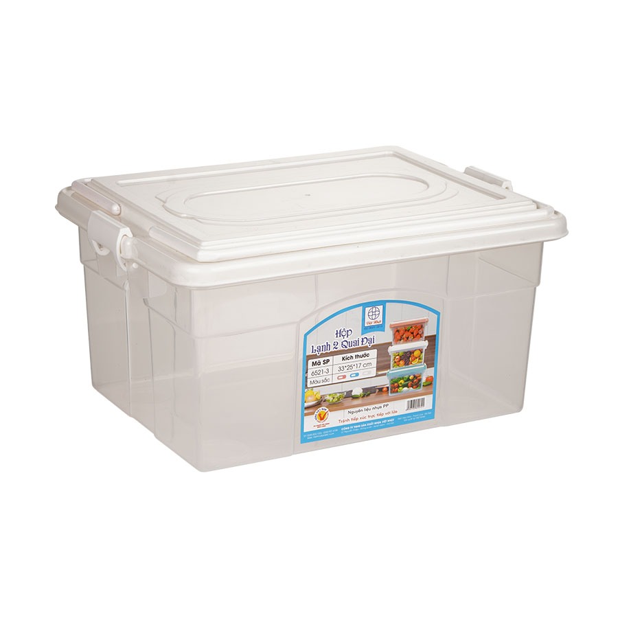 Hộp Lạnh Đựng Thực Phẩm 2 Quai Xách Việt Nhật (6521-3) Đựng Trái Cây Rau Củ Hộp Lớn A1873