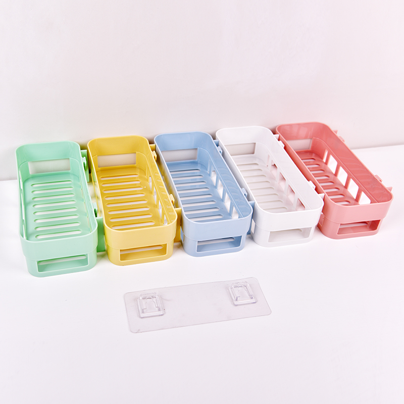 Kệ Nhà Tắm Phòng Bếp Dán Tường Kệ Đựng Mỹ Phẩm Gia Vị Treo Tường Hình Chữ Nhật A4451