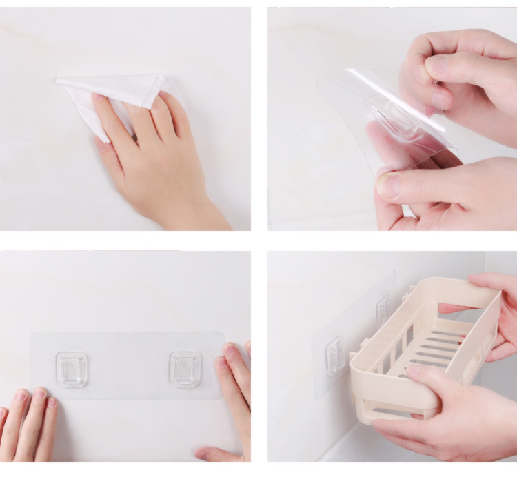 Kệ Nhà Tắm Phòng Bếp Dán Tường Kệ Đựng Mỹ Phẩm Gia Vị Treo Tường Hình Chữ Nhật A4451