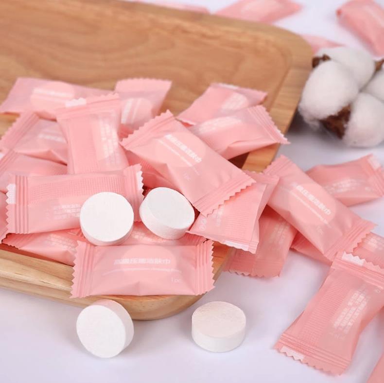 Khăn Giấy Nén Dạng Viên Kẹo Khăn Lau Mặt Dùng 1 Lần  A1444