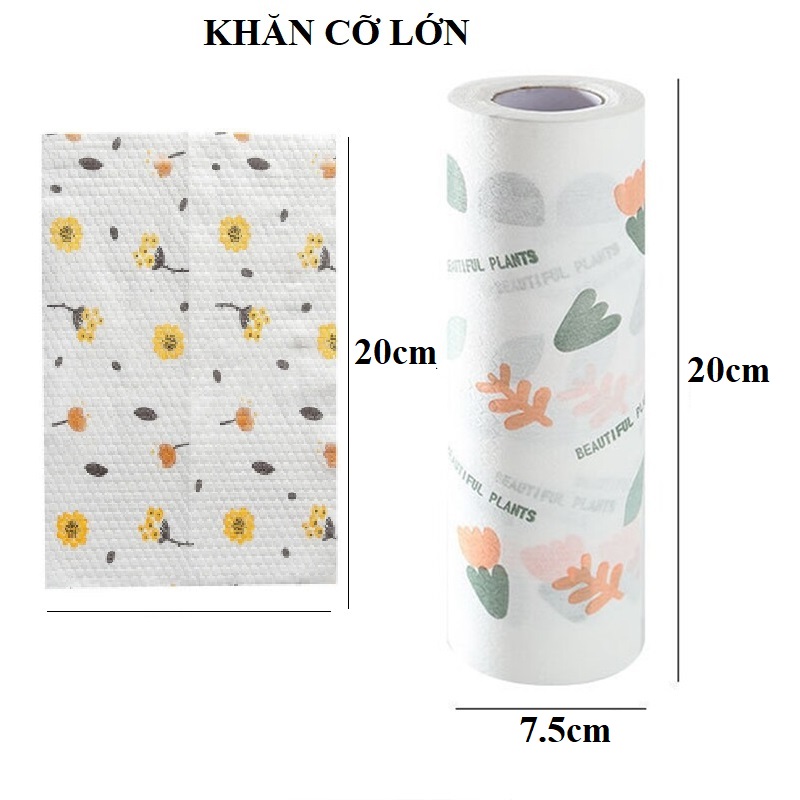 Cuộn Khăn Lau Màu Trắng Họa Tiết 20CM Cuộn khăn lau Vệ Sinh A0811