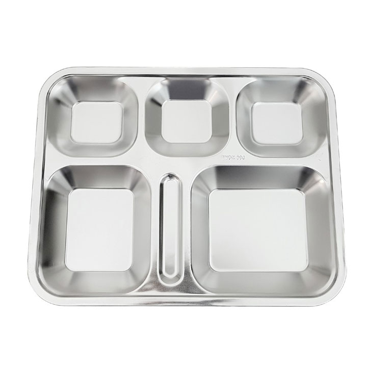 Khay Đựng Cơm Phần Inox 5 Ngăn Chia Cơm Đựng Thức Ăn A2462