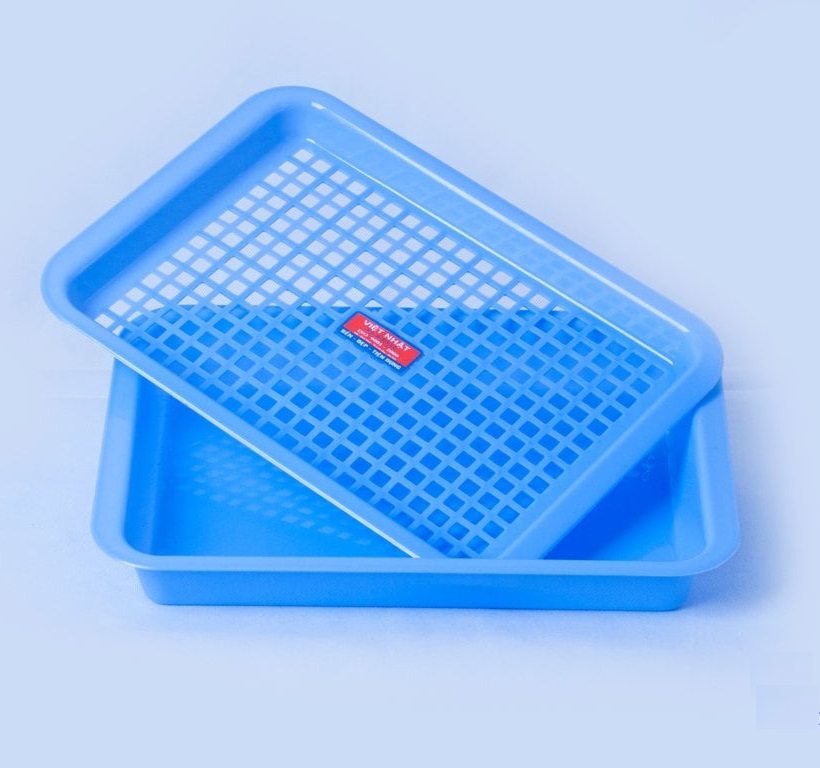 Khay Nhựa Chữ Nhật Úp Ly Việt Nhật, Giá Đỡ Up Ly Cốc Để Bàn (5666) A4463