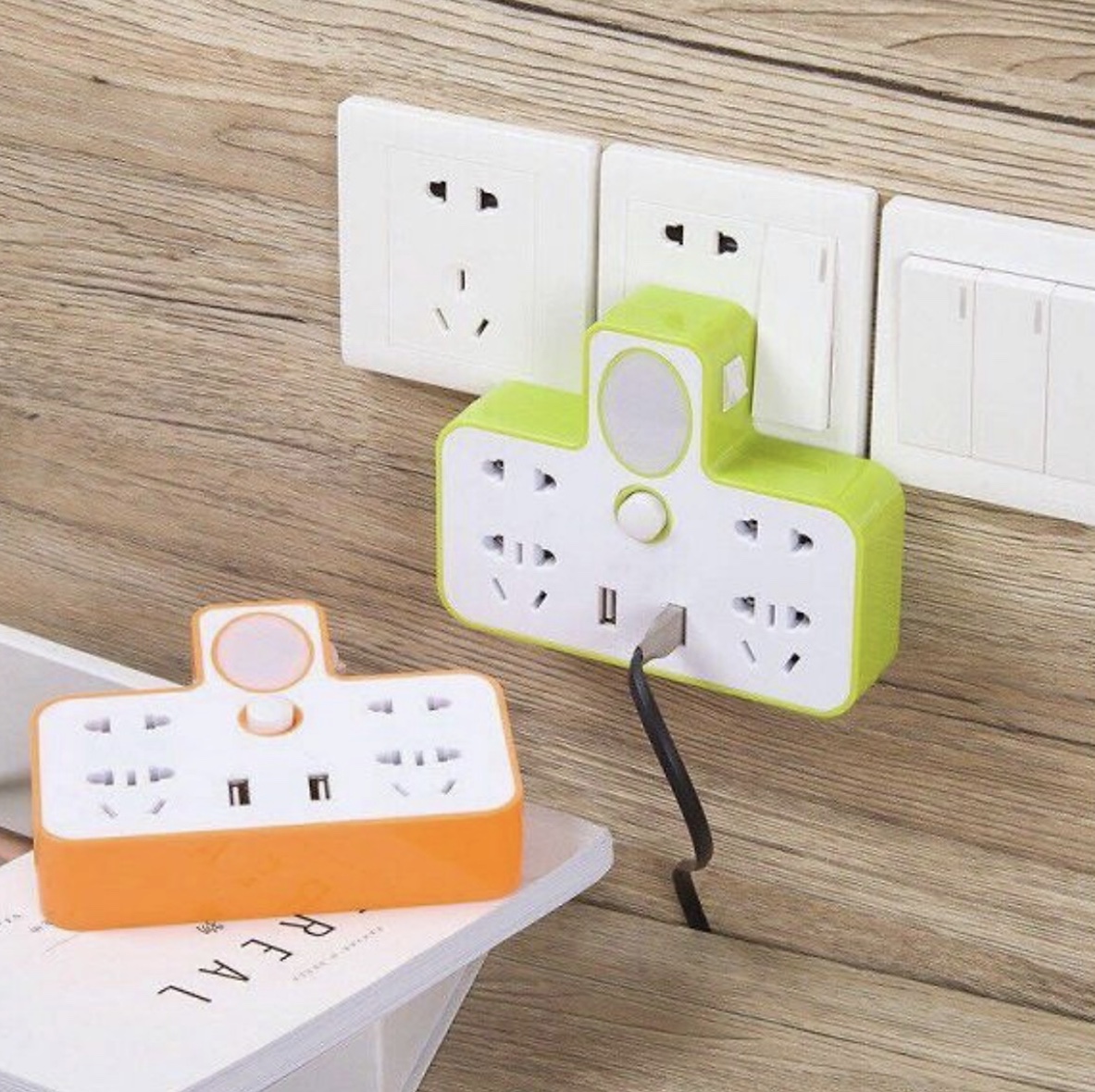 Ổ Cắm Điện Đa Năng Thông Minh Có Cổng USB Kèm Đèn Ngủ Rắc 3 Chân A1361