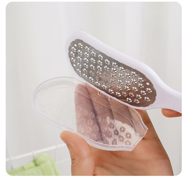 Dụng cụ mài gót chân inox tay cầm dài chà gót chân loại bỏ tế bào chết da khô nứt nẻ mềm mại A1753