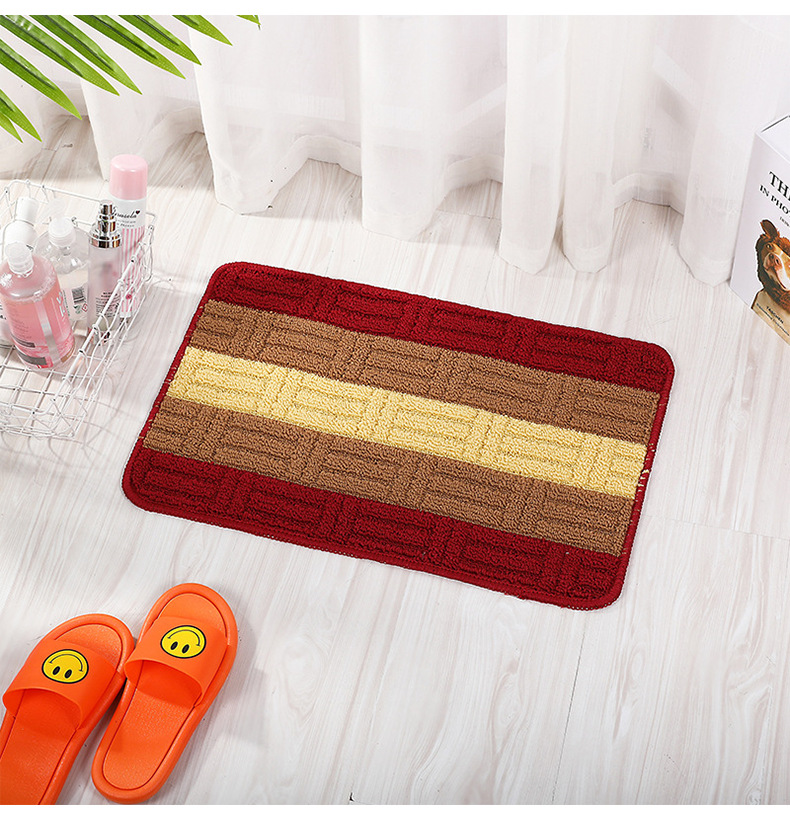 Thảm Lau Chân Kẻ Sọc Siêu Thấm Nước Chống Trượt 40x60CM A1771