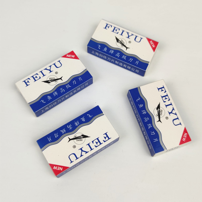 Hộp 10 Dao lưỡi lam hai mặt cạo thủ công cổ điển Lưỡi dao cạo tỉa lông mày dao cạo râu sắc bén A1123