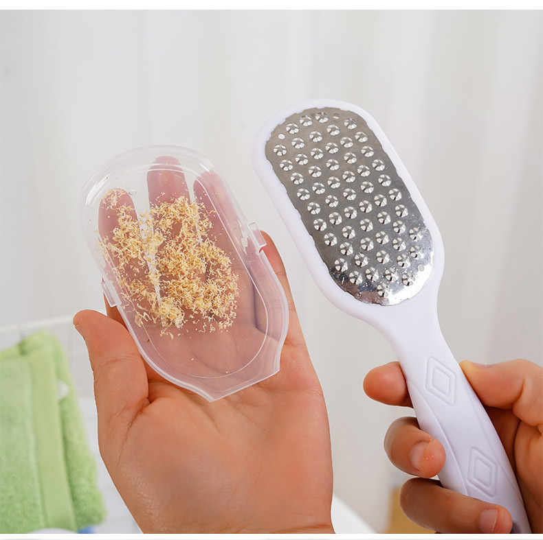 Dụng cụ mài gót chân inox tay cầm dài chà gót chân loại bỏ tế bào chết da khô nứt nẻ mềm mại A1753