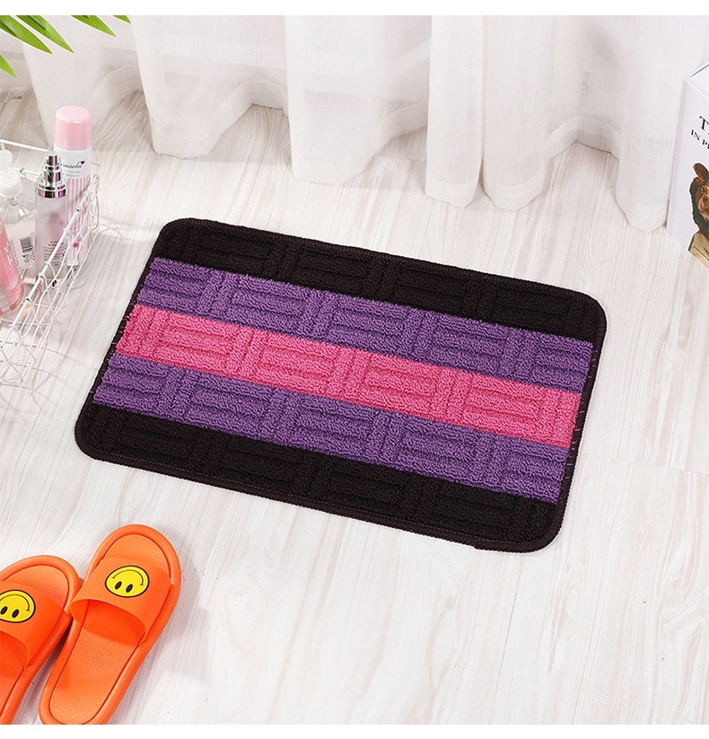 Thảm Lau Chân Kẻ Sọc Siêu Thấm Nước Chống Trượt 40x60CM A1771