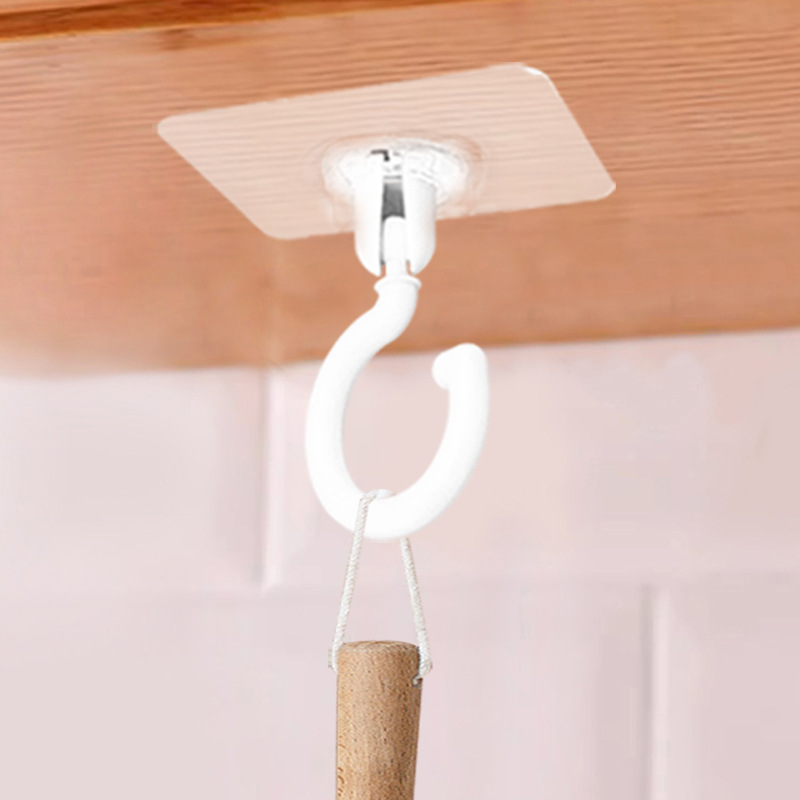 Móc dán tường xoay trần nhà móc treo chìa khóa dán tường nhà bếp và phòng tắm tiết kiệm không gian A1741