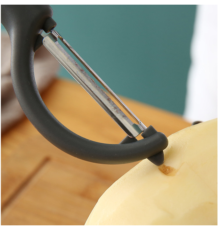 Dao gọt vỏ trái cây bằng thép không gỉ có tay cầm, dụng cụ bào gọt vỏ khoai tây củ quả nhỏ gọn L0623