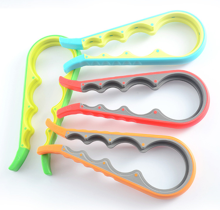 Dụng cụ mở nắp chai chống trượt 4in1 mở chai bốn vị trí, dụng cụ vặn nắp hộp mở nắp chai các loại A3611