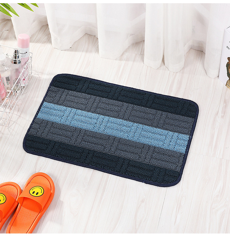 Thảm Lau Chân Kẻ Sọc Siêu Thấm Nước Chống Trượt 40x60CM A1771