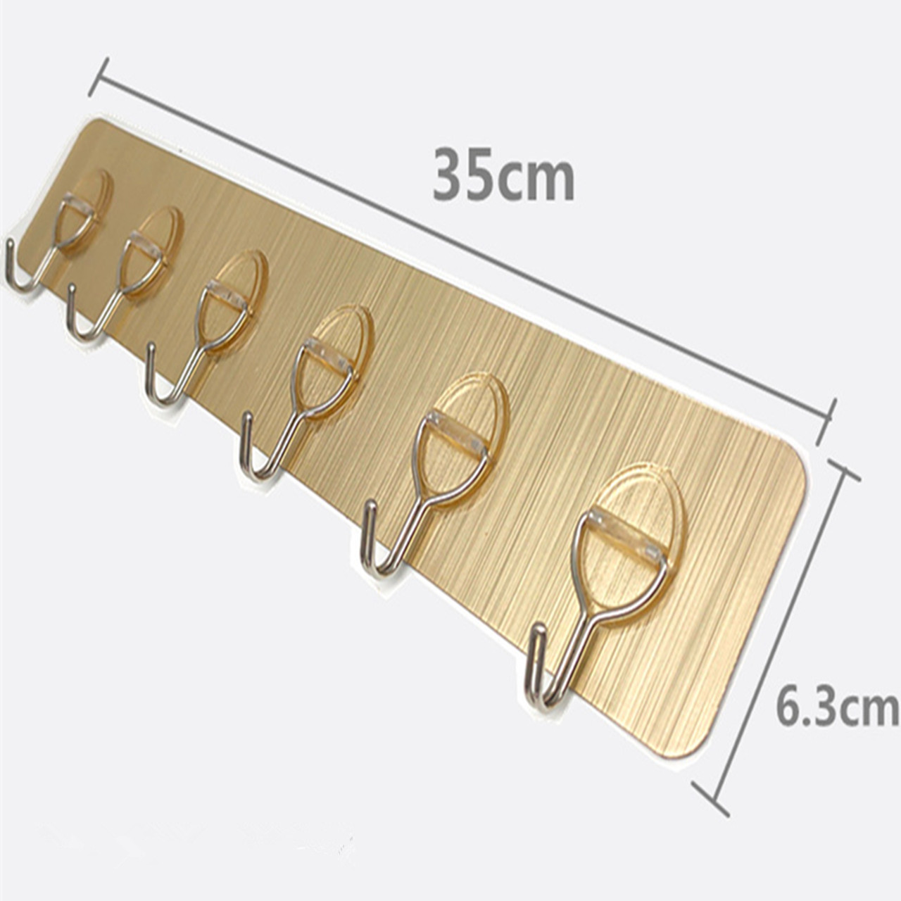 Thanh 6 Móc Kim Loại Dán Tường Siêu DínhTreo Đồ Quần Áo Đa Năng Bản Lề Tròn A4921