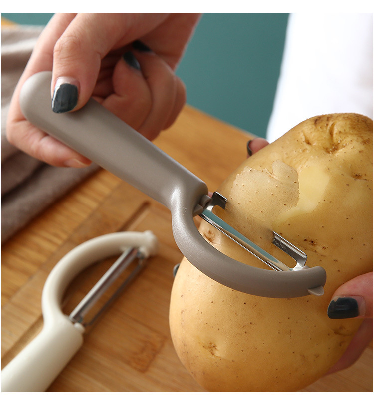 Dao gọt vỏ trái cây bằng thép không gỉ có tay cầm, dụng cụ bào gọt vỏ khoai tây củ quả nhỏ gọn L0623