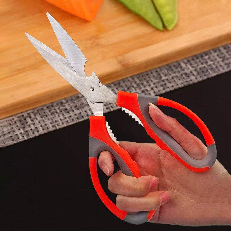 Kéo nhà bếp bằng thép không gỉ, kéo cắt hoa, may vá, dụng cụ mở nắp chai, kéo cắt đa năng L1414