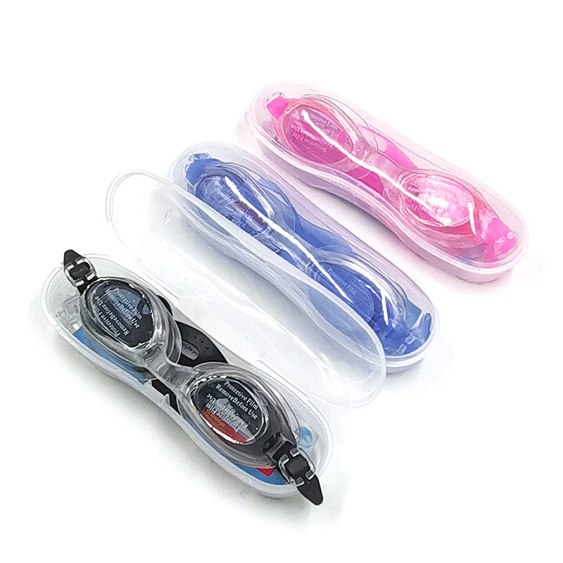 Kính bơi người lớn bảo vệ mắt có hộp, Kính bơi chống nước chống sương mù, Kính lặn hồ bơi đi biển L1321