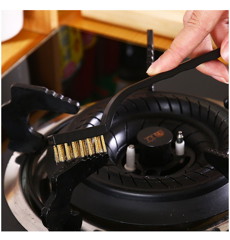 Bộ 3 chổi vệ sinh bếp gas chổi vệ sinh vòi nước khe hở đồ dùng nhà bếp chổi kim loại nhỏ L0624