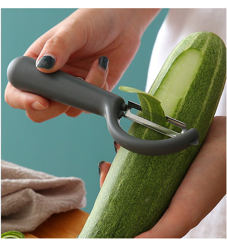 Dao gọt vỏ trái cây bằng thép không gỉ có tay cầm, dụng cụ bào gọt vỏ khoai tây củ quả nhỏ gọn L0623