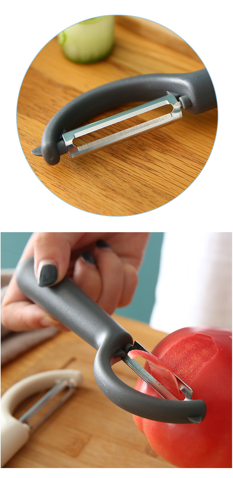 Dao gọt vỏ trái cây bằng thép không gỉ có tay cầm, dụng cụ bào gọt vỏ khoai tây củ quả nhỏ gọn L0623