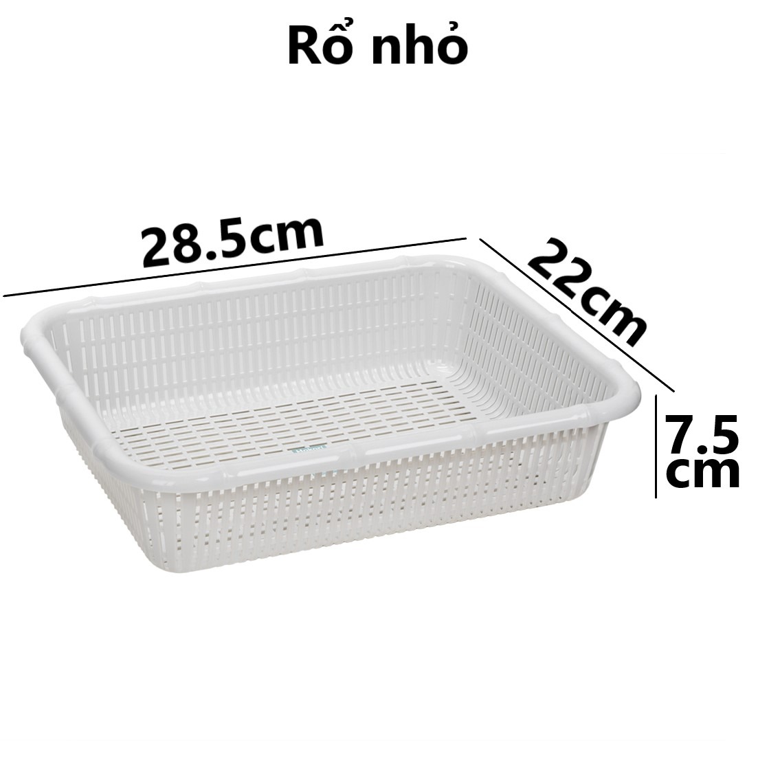 Rổ Nhựa Vuông Đốt Trúc Hokori, Khay nhựa chữ nhật đựng đồ dùng nhà tắm,nhà bếp (3536) A5151