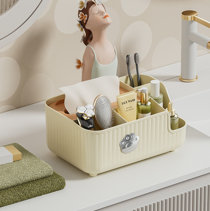 Hộp Đựng Khăn Giấy 6 Ngăn Đa Năng, Kệ Đựng Mỹ Phẩm Vật Dụng Trang Điểm Chị Em A2061