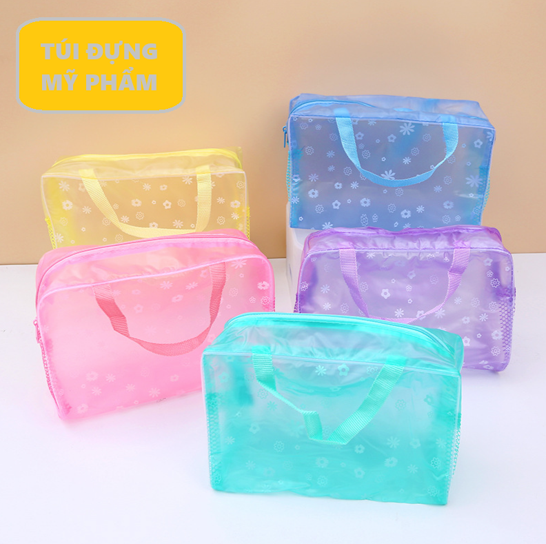 Túi Nhựa PVC Trong Suốt Hình Hoa Đựng Đồ Trang Điểm Mỹ Phảm Chống Thấm Nước A2511