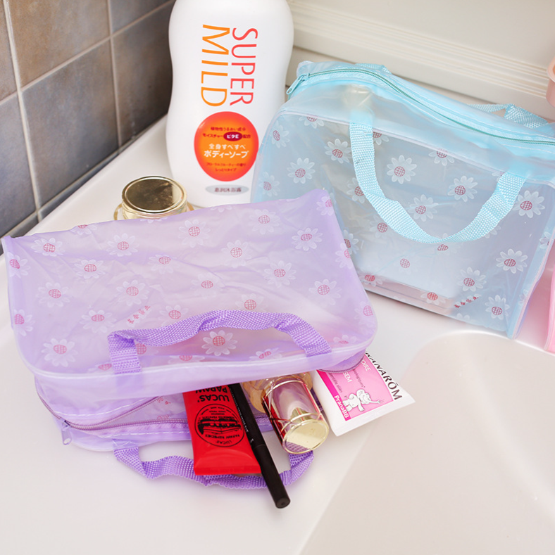 Túi Nhựa PVC Trong Suốt Hình Hoa Đựng Đồ Trang Điểm Mỹ Phảm Chống Thấm Nước A2511