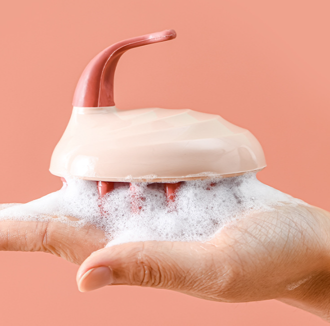 Lược Gội Đầu Massage Silicon Tẩy Tế Bào Chết Da Đầu - Kích Thích Tuần Hoàn Máu, Thư Giản A4851