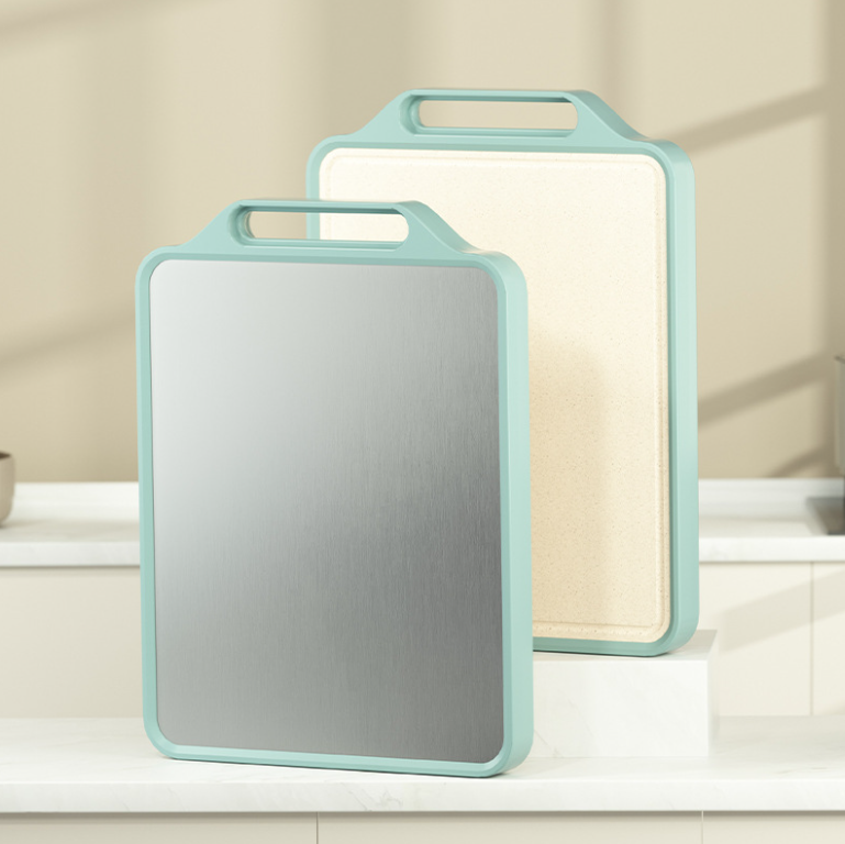 Thớt Kháng Khuẩn 2 Mặt, Mặt Trước Inox 304, Mặt sau nhựa PP kháng khuẩn chất liệu inox 304 A5062