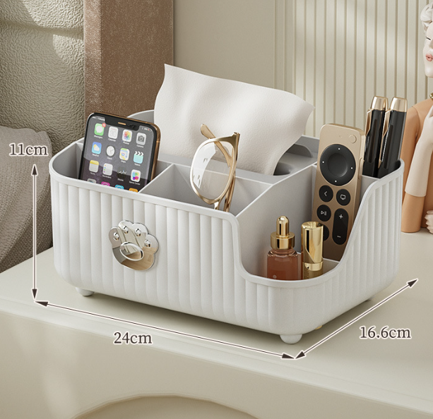 Hộp Đựng Khăn Giấy 6 Ngăn Đa Năng, Kệ Đựng Mỹ Phẩm Vật Dụng Trang Điểm Chị Em A2061