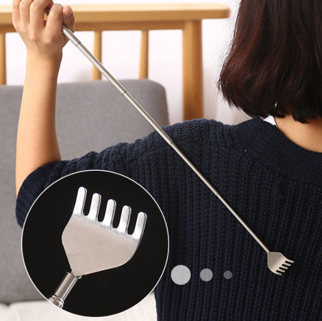 Cây Gãi Ngứa Inox Massage Cây Gậy Gãi Lưng Không Gỉ Gấp Gọn Kéo Dài 50CM L0112