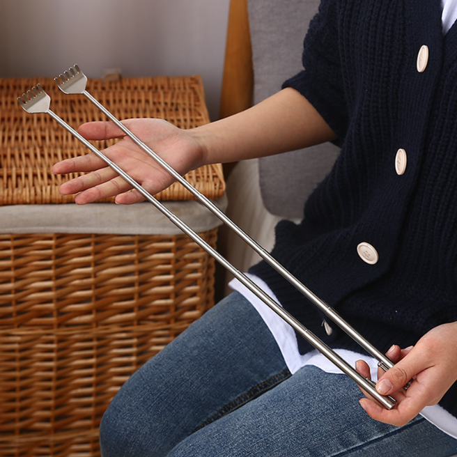 Cây Gãi Ngứa Inox Massage Cây Gậy Gãi Lưng Không Gỉ Gấp Gọn Kéo Dài 50CM L0112