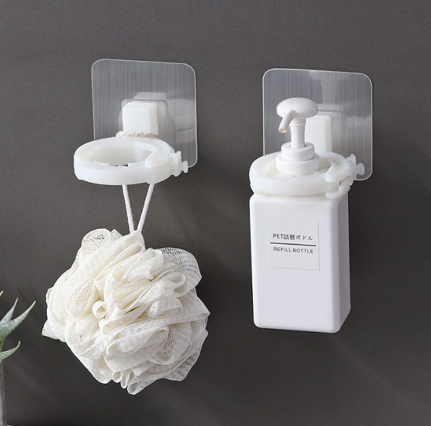 Móc Dán Tường Hình Vòng Tròn Đa Năng Lỗ tròn Đựng Chai sữa tắm, Treo Rèm Cửa không cần khoan tường L0131