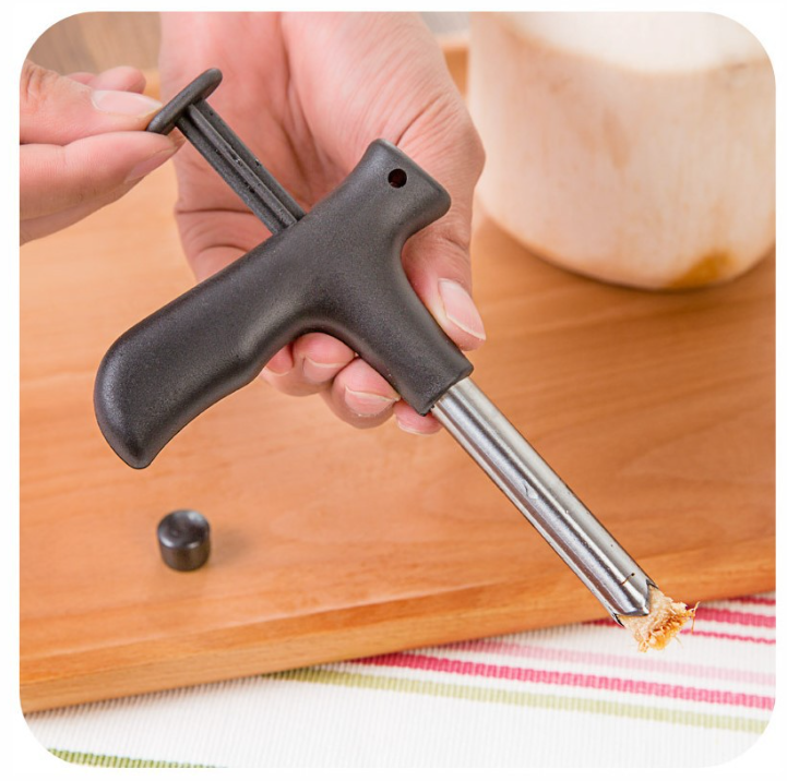 Dụng cụ mở dừa bằng thép không gỉ cầm tay dao cắt dừa dụng cụ mở lỗ dừa dụng cụ lấy lõi dừa dụng cụ đục lỗ L0133