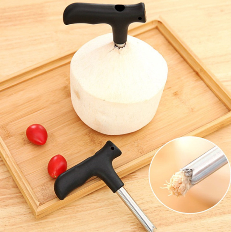 Dụng cụ mở dừa bằng thép không gỉ cầm tay dao cắt dừa dụng cụ mở lỗ dừa dụng cụ lấy lõi dừa dụng cụ đục lỗ L0133