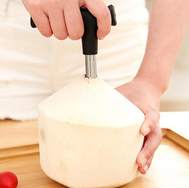 Dụng cụ mở dừa bằng thép không gỉ cầm tay dao cắt dừa dụng cụ mở lỗ dừa dụng cụ lấy lõi dừa dụng cụ đục lỗ L0133