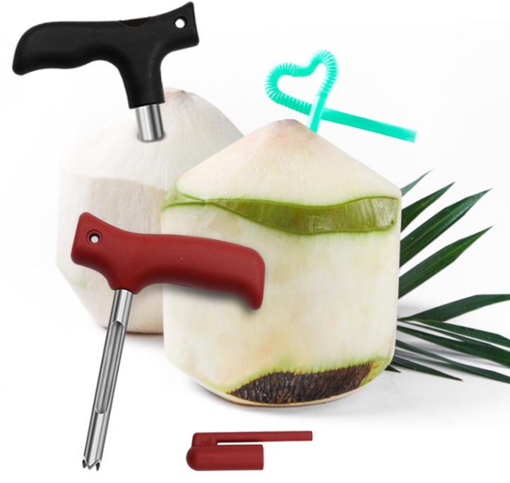 Dụng cụ mở dừa bằng thép không gỉ cầm tay dao cắt dừa dụng cụ mở lỗ dừa dụng cụ lấy lõi dừa dụng cụ đục lỗ L0133