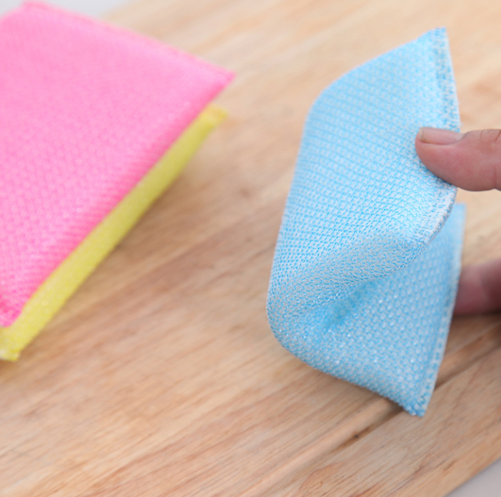 Sét 4 Miếng bọt biển rửa chén bát xoong nồi bếp miếng cọ rửa khăn rửa vệ sinh nhà bếp L0141