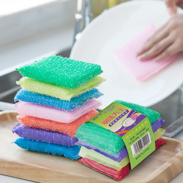 Sét 4 Miếng bọt biển rửa chén bát xoong nồi bếp miếng cọ rửa khăn rửa vệ sinh nhà bếp L0141