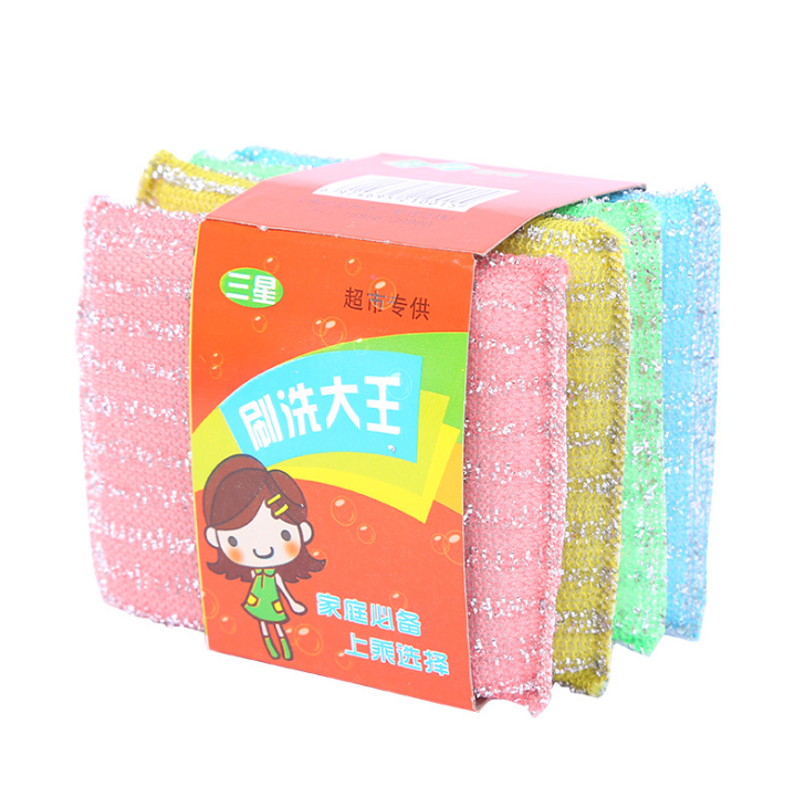 Sét 4 Miếng bọt biển rửa chén bát xoong nồi bếp miếng cọ rửa khăn rửa vệ sinh nhà bếp L0141