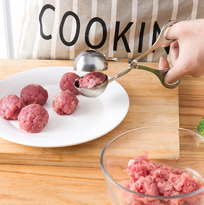 Kẹp Thịt Viên Khuôn Làm Thịt Viên Thép Không Gỉ Dụng cụ Làm Cơm Viên Tròn Đa Năng L0144