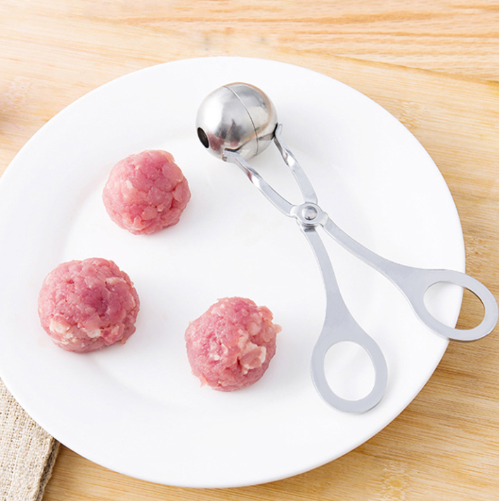 Kẹp Thịt Viên Khuôn Làm Thịt Viên Thép Không Gỉ Dụng cụ Làm Cơm Viên Tròn Đa Năng L0144