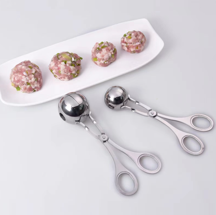 Kẹp Thịt Viên Khuôn Làm Thịt Viên Thép Không Gỉ Dụng cụ Làm Cơm Viên Tròn Đa Năng L0144