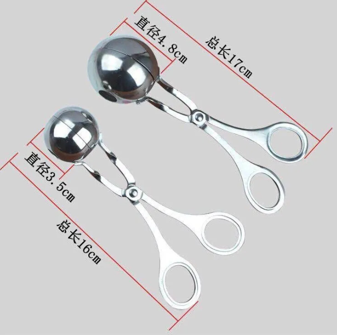 Kẹp Thịt Viên Khuôn Làm Thịt Viên Thép Không Gỉ Dụng cụ Làm Cơm Viên Tròn Đa Năng L0144